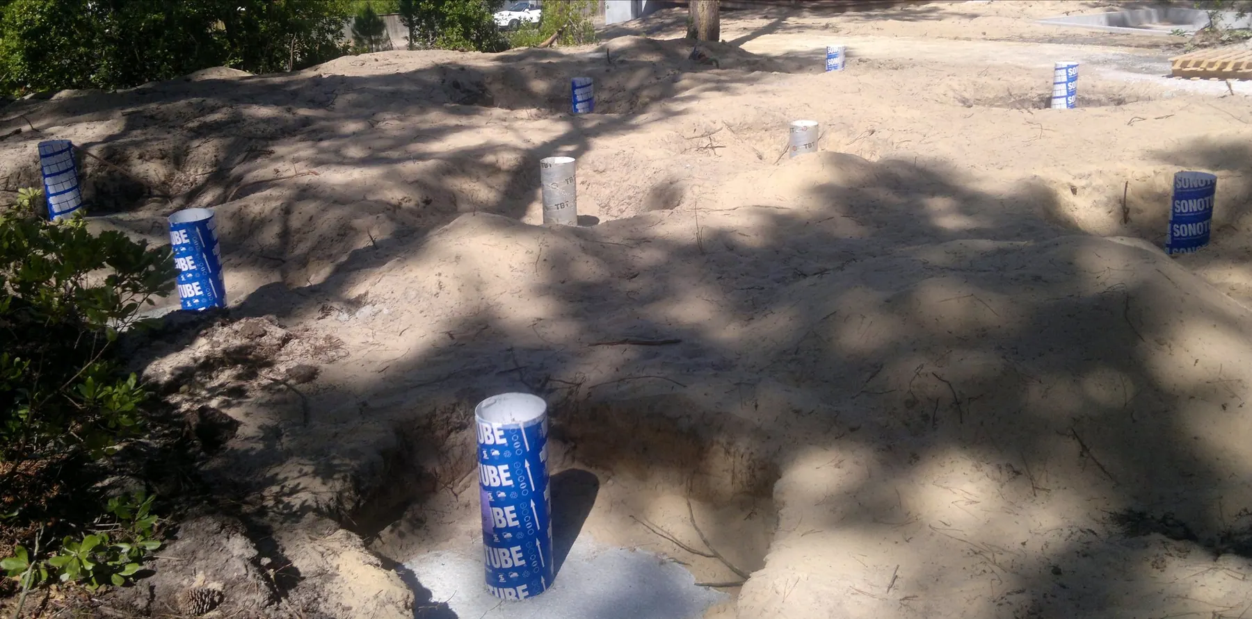Plots de fondation dans le sable