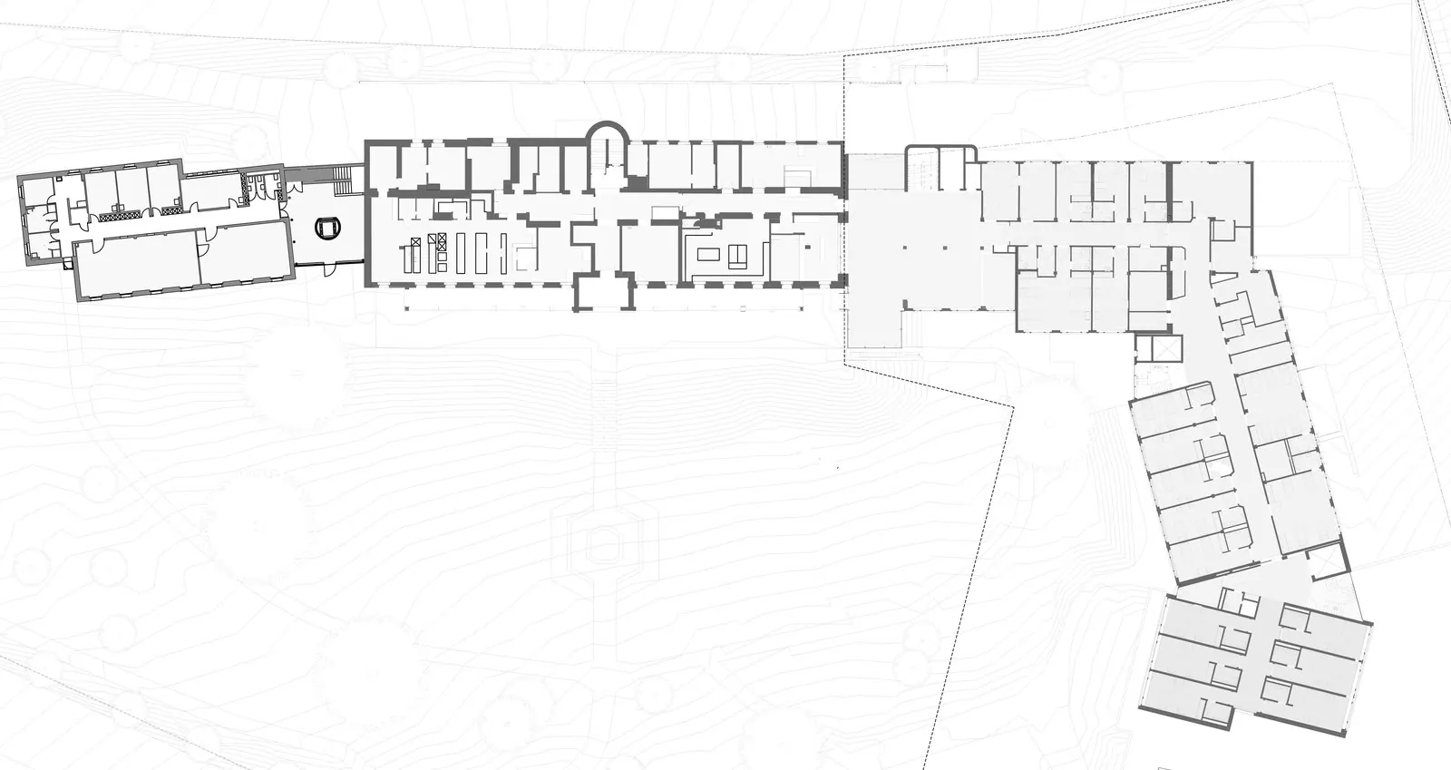 Hôpital Daler, plan du niveau C, existant