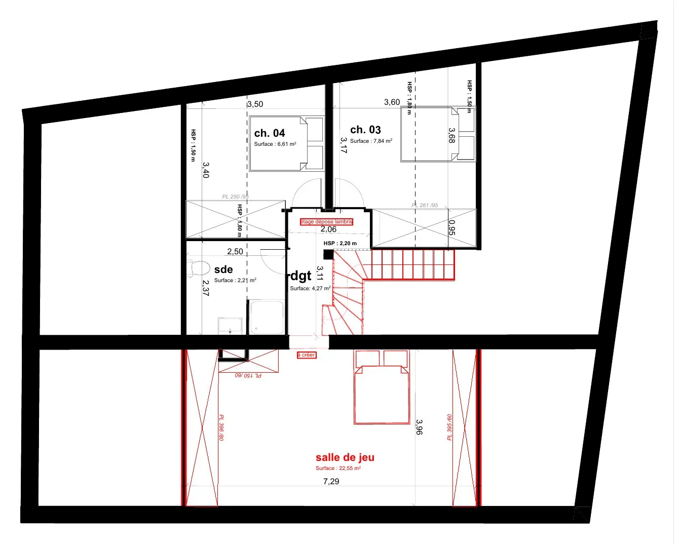 Plan de l’étage, projet