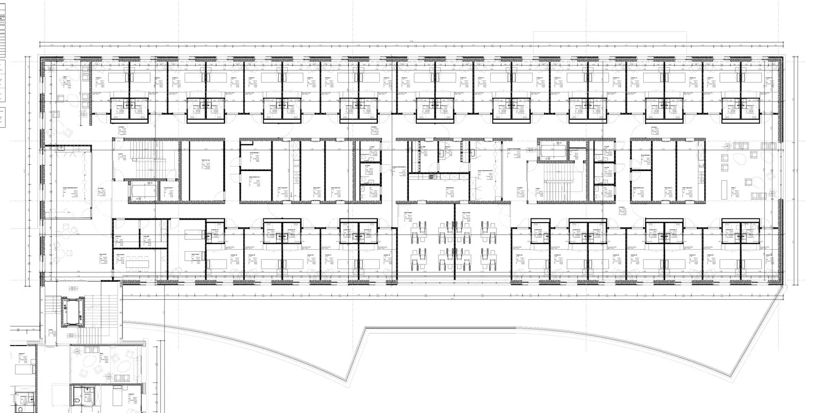 Bâtiment A, plan du niveau 1
