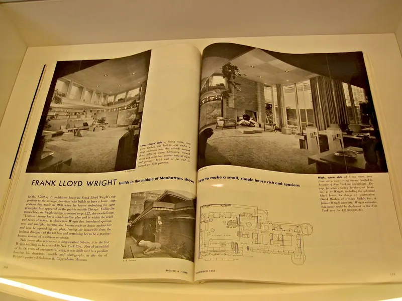 House & Home, novembre 1953 · la maison usonienne de Wright à Manhattan