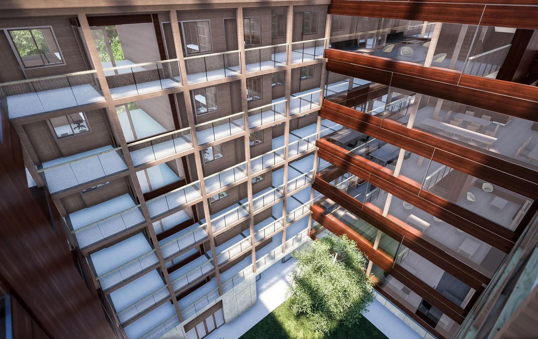 Des logements traversants, ouverts sur l'atrium